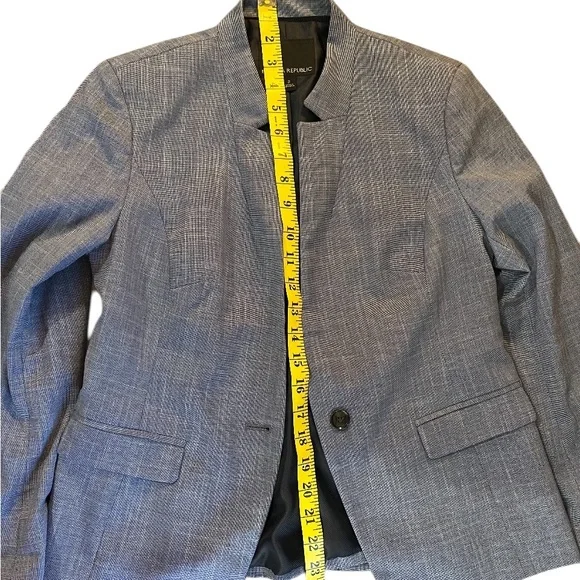 Banana Republic blazer,Dusty Blue,Inverted Collar, Lined, Sz2 - Picture 4 of 5